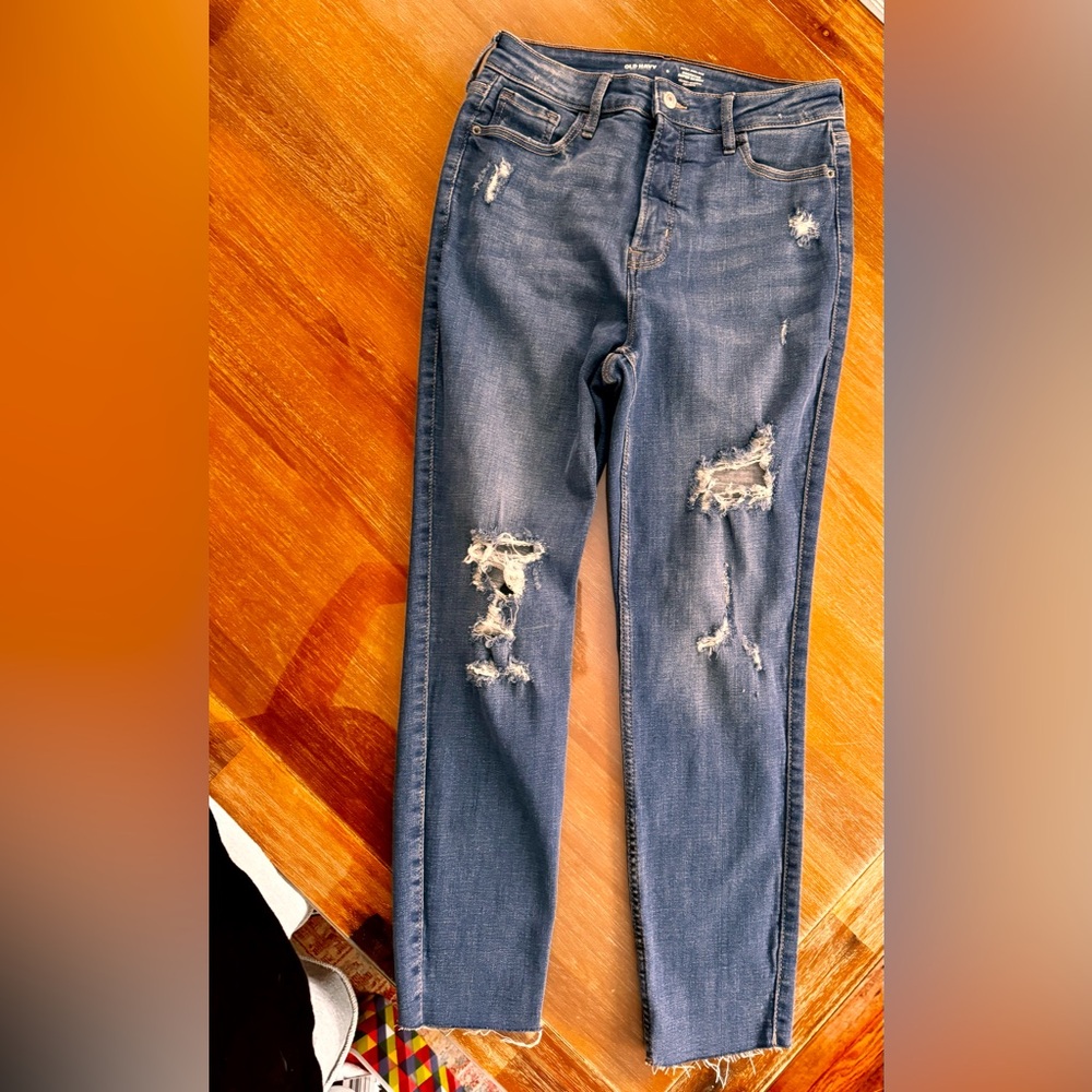 Women’s old navy EXTRA HIGH-RISE ROCKSTAR SUPER SKINNY SECRET-SMOOTH POCKETS 8